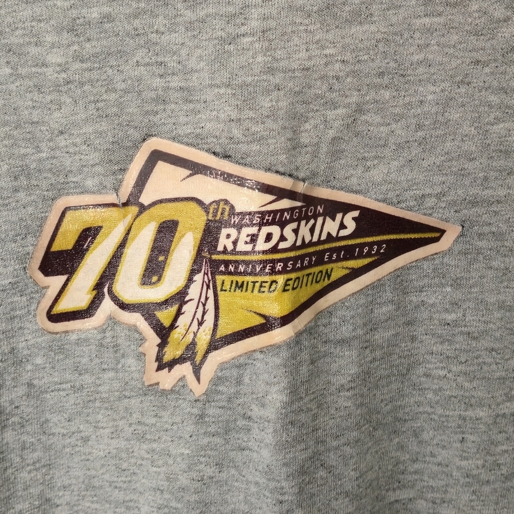Reebok XL Vintage NFL Washington Redskins 70th Anniversary T-Shirt Gray Sporty - Picture 5 of 12